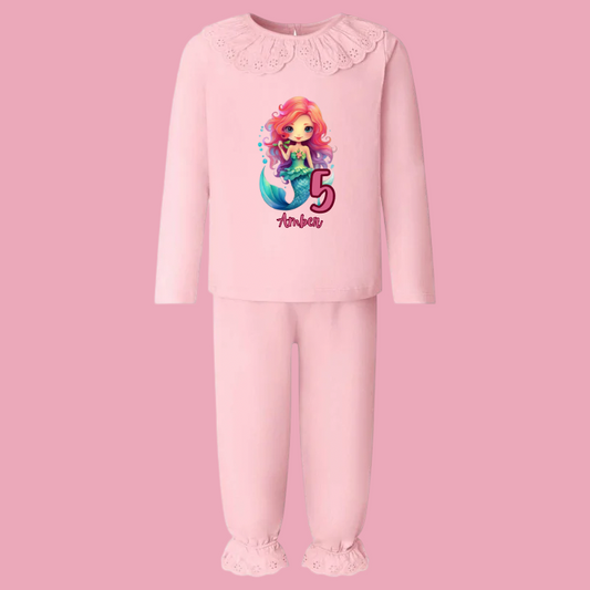 Frilly mermaid birthday pyjamas