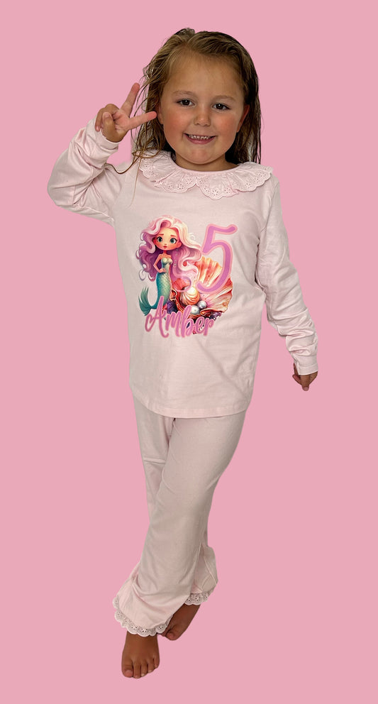 Frilly mermaid birthday pyjamas