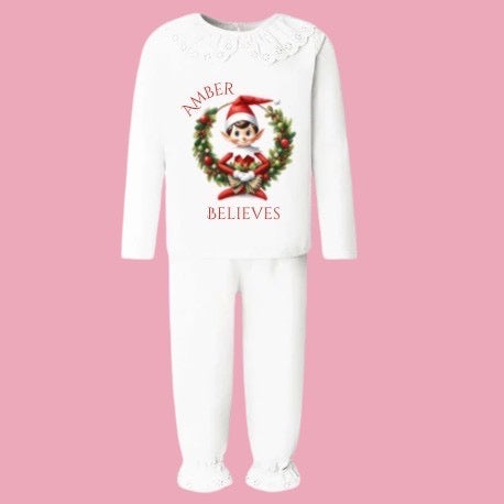 Frilly Christmas Elf pyjamas