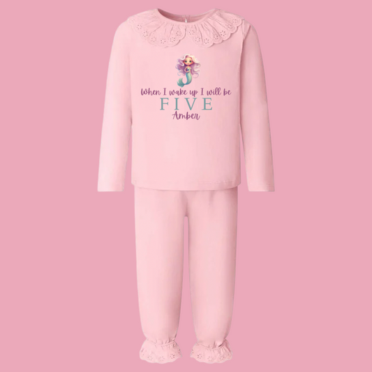 Frilly mermaid birthday pyjamas