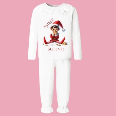 Frilly Christmas Elf pyjamas