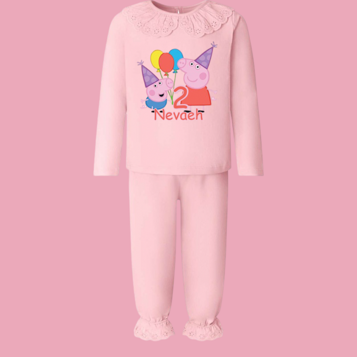 Frilly peppa birthday pyjamas