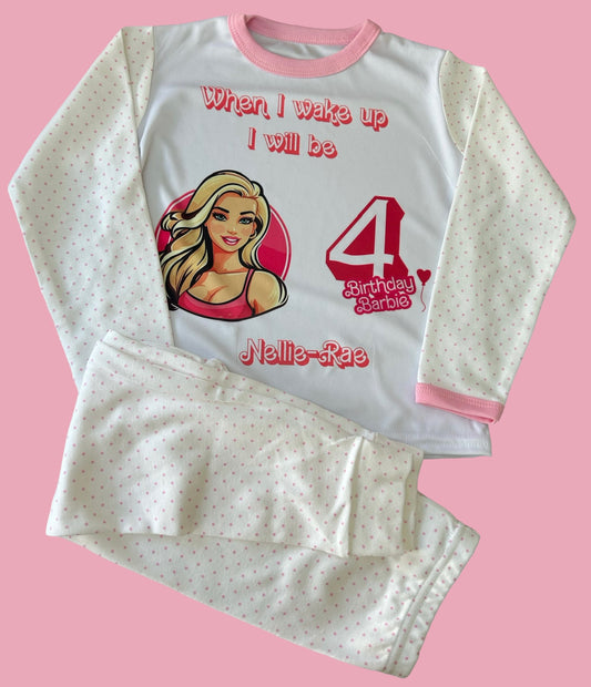 Barbie birthday pyjamas