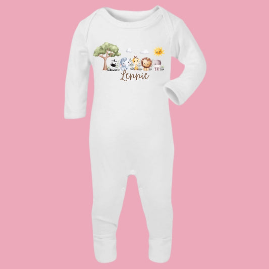 Safari baby romper