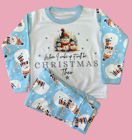 Blue snowman pyjamas