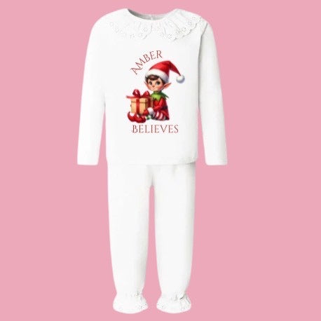 Frilly Christmas Elf pyjamas